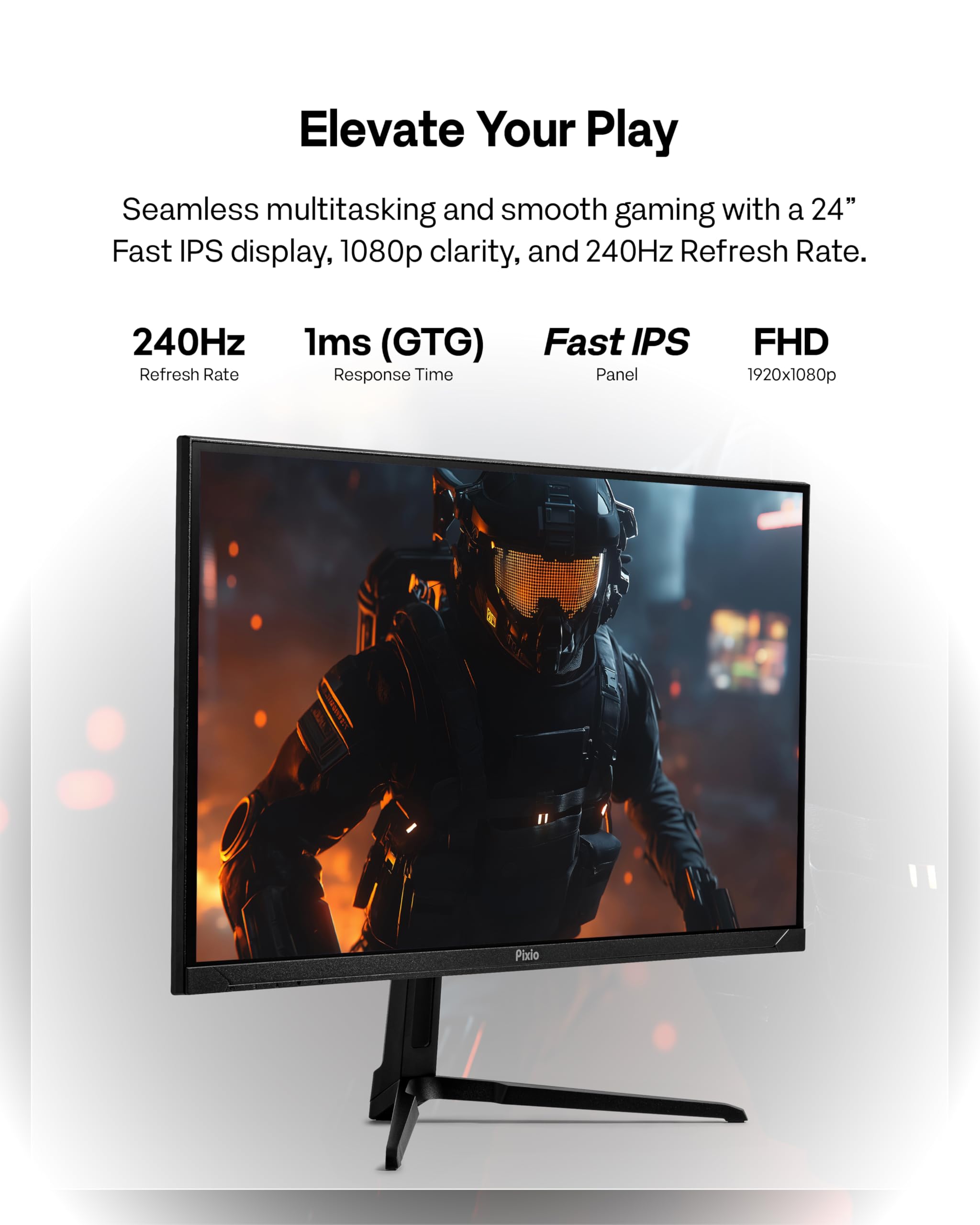 Amazon.com: Pixio PX249 Wave 24 inch 240Hz Refresh Rate FHD 1080p